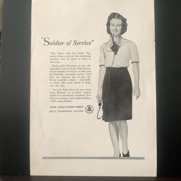 Vintage 1943 Bell Telephone Soldier of Service Ad Advertisment - Picture 4 of 5
